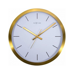 Designové nástěnné hodiny 2524gw Nextime Stripe Golg White 45cm