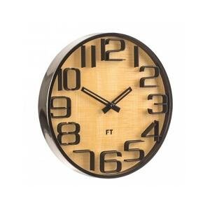 Designové nástěnné hodiny Future Time FT7010TT Numbers oak titanium 30cm