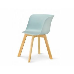 Jídelní židle LEVIN, plast/dřevo buk, mentol