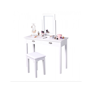 Toaletní stolek s taburetem Wryer, bílá