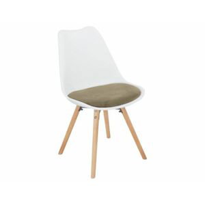 Jídelní židle Leitch, bílá / taupe