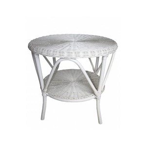Ratanový obývací stolek - bílý ratan