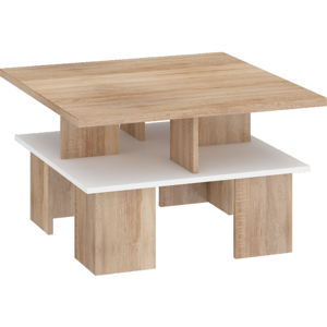 Konferenční stolek Supra 1, dub sonoma / bílý lesk