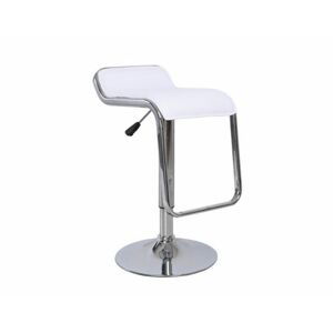Barová židle, ekokůže bílá / chrom, ILANA