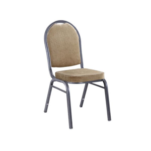 Stohovatelná židle JEFF 2, látka béžová / rám šedý