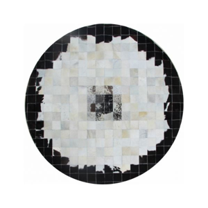 Luxusní kulatý koberec KŮŽE Typ9, patchwork, 150x150 cm