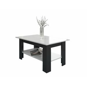 Konferenční stolek Elaiza, bílá/černý lesk