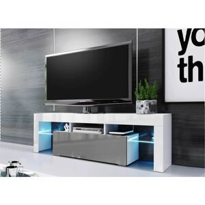Televizní stolek Toro bílá/šedý lesk