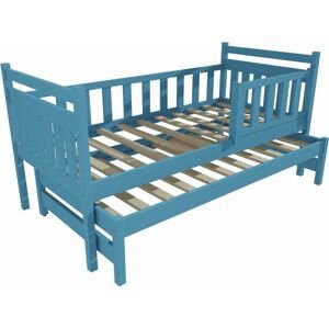 Modrá postel s výsuvnou přistýlkou DPV004-90