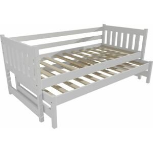 Bílá postel s výsuvnou přistýlkou DPV006-90