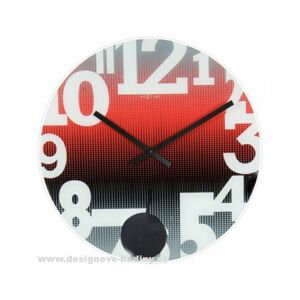 Designové nástěnné hodiny 8127ro Nextime Swing Red 43cm