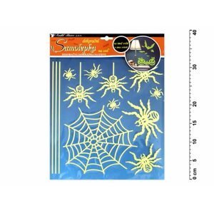 Samolepící dekorace 10047 pavouci svítící ve tmě, 38x30cm -