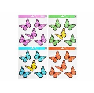 Okenní fólie 990 s glitry motýli 30x33,5 cm -