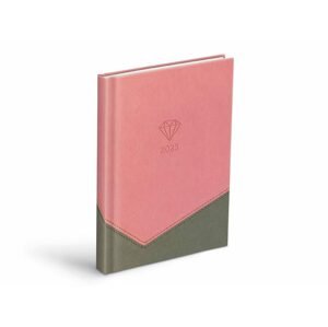 Luxusní diář pro rok 2023 - šedý/růžový - 140 x 205 mm - MFP Paper s.r.o.