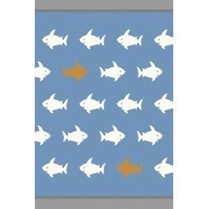 Dětský koberec Agnella Soft Sharks Azure Lazur