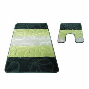 Sada koupelnových koberečků Montana s výřezem 01 zelená