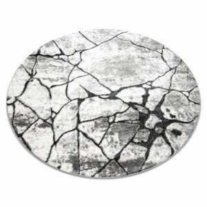 Koberec kruh COZY 8873 Cracks beton - Strukturální, tmavě šedý