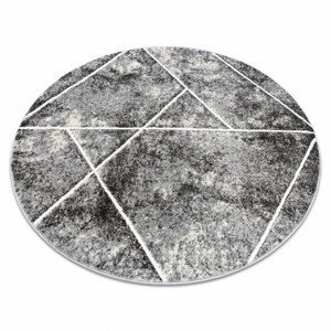 Koberec MATEO 8031/644 geometrický, trojúhelníky - strukturální šedý kruh