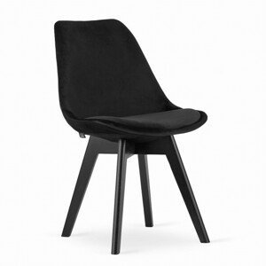 Set jídelních židlí NORI černé sametové (černé nohy) 4ks