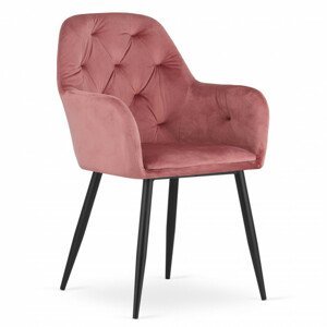 Set jídelních židlí DAKAR růžové, sametové (2ks)