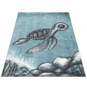 Dětský koberec Bambi želva modrý