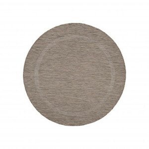 Šňůrkový koberec Relax ramka hnědý, kruh