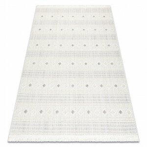 Šňůrkový koberec NANO FH69A Romby bílo - šedý