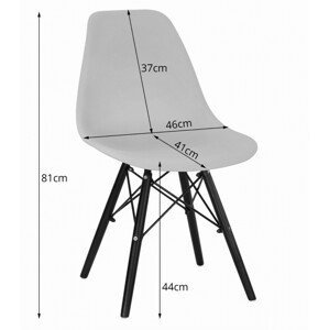 Jídelní židle OSAKA šedá (černé nohy)