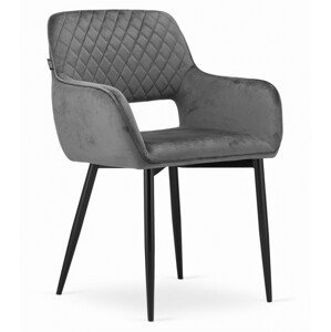 Jídelní židle AMALFI samet šedý (černé nohy)