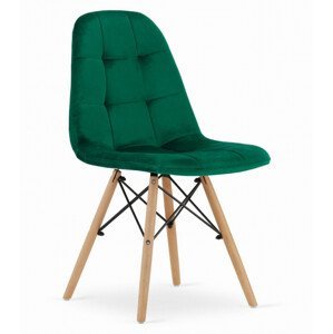 Set dvou jídelních židlí DUMO - zelené (hnědé nohy) 2ks