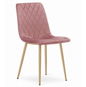 Set dvou jídelních židlí TURIN - růžové (hnědé nohy) 2ks