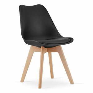 Set tří jídelních židlí MARK - černé (hnědé nohy) (3ks)