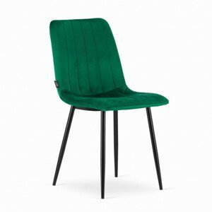 Set tří jídelních židlí LAVA tmavě zelená (černé nohy) (3ks)