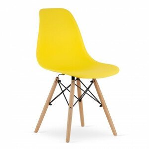 Set tří jídelních židle OSAKA žluté (hnědé nohy) (3ks)