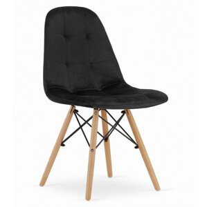 Set tří jídelních židlí DUMO - černé (hnědé nohy) (3 ks)