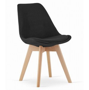 Set tří jídelních židlí NORI černé (hnědé nohy) 3ks