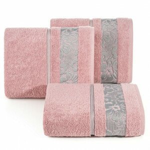 Sada ručníků SYLWIA 17 - růžová / stříbrná