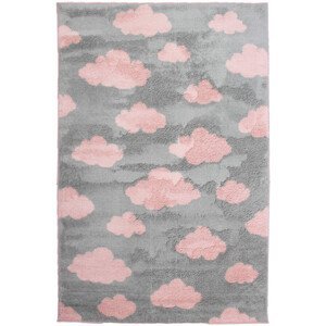 Dětský koberec SLIM 6917 šedý / růžový