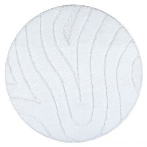 Koupelnový kobereček SUPREME WAVES vlny, bílý kruh