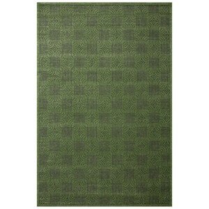 Koberec Teno F0286 geometrický / čtverce, lahvově zelený
