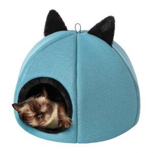 Budka pro kočku KITTY HEAD R1 modrá