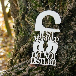 DUBLEZ | Svatební dekorace na dveře - Prosím nerušit, just married