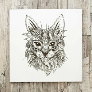 DUBLEZ | Obraz ze dřeva na stěnu - Kočka