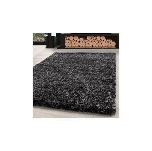Antracitově-šedo-bílý shaggy koberec, 80x250