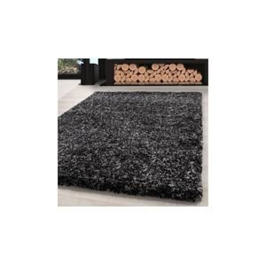 Antracitově-šedo-bílý shaggy koberec, 60x110