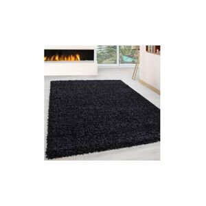 Antracitový shaggy koberec, 140x200