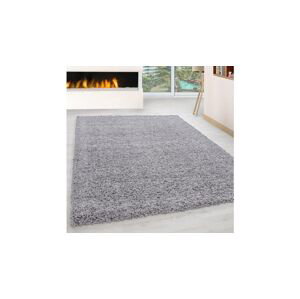Světle šedý shaggy koberec, 160x160