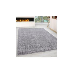 Světle šedý chlupatý koberec, 80 x 250 cm