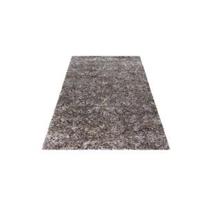 Béžově-šedý chlupatý shaggy koberec, 80x250