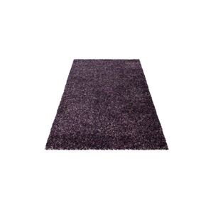 Lila-šedý chlupatý koberec, 120 x 170 cm